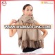 Classical basic style winter warm 100% cashmere poncho with tassels